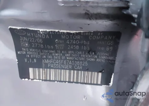 2007 Hyundai Azera Limited/Se from USA, damaged, VIN KMHFC46F67A138825